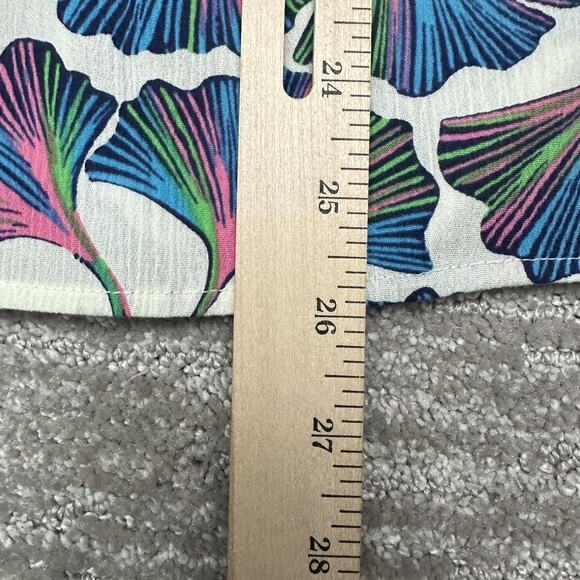 Lilly Pulitzer Blouse Womens XS Ginkgo Leaf Print 3/4 Sleeve Pullover Top - Picture 12 of 12